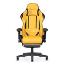 Chair E-Sports Gaming Chair with Pedal Artificial Leather Executive Ergonomic Swivel Chair with Headrest and Lumbar Pillow Ergonomically (Color : Yellow Size : Nylon feet)