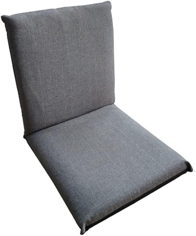 Floor Chair Floor ChairHome Folding Padded Gaming Chair Adjustable Backrest Meditation Chair Floor Seating with Metal Zipper for Bedroom Balcony Colour (Color : Green) Grey