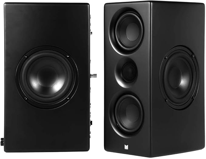 Monolith Powered Desktop Speakers - 100-Watt with Optical and USB Inputs Subwoofer Output Bluetooth aptX HD Remote Control Included for PCs and Laptops Black MTM-100