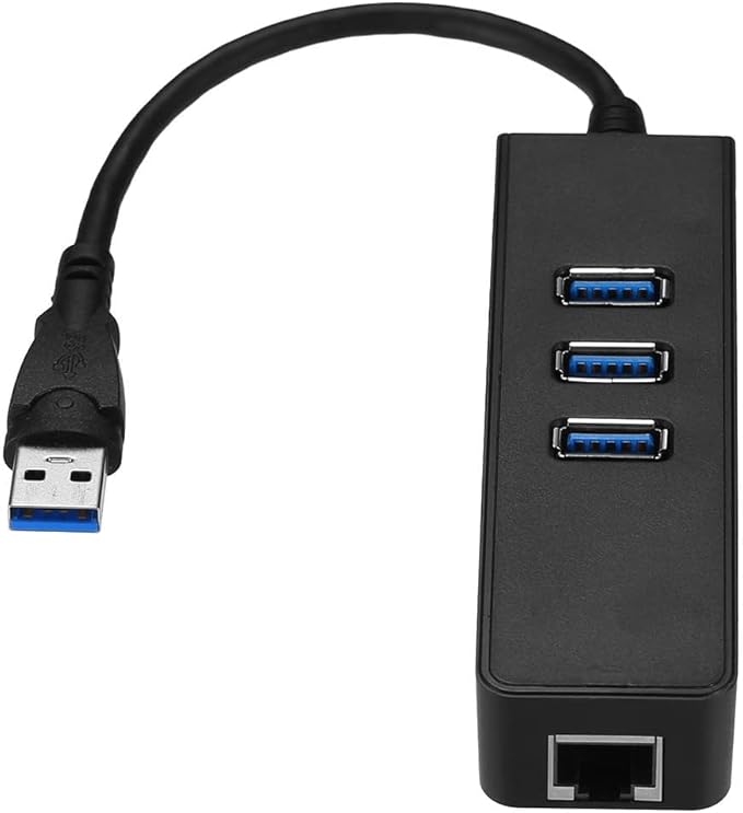 USB 3.0 Gigabit 1000Mbps Ethernet LAN RJ45 Network Adapter 3 Ports Hub
