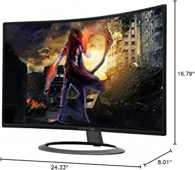Sceptre 27 Curved 75Hz LED Monitor C278W-1920R Full HD 1080P HDMI DisplayPort VGA Speakers Ultra Thin Metal Black 1800R immersive curvature 2018Metallic Black