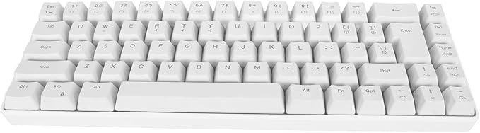 Mechanical Gaming Keyboard V200 68 Keys LED Backlit USB Wired Keyboard Type C USB Gaming Keyboard for IBM PC Win98SE (White)