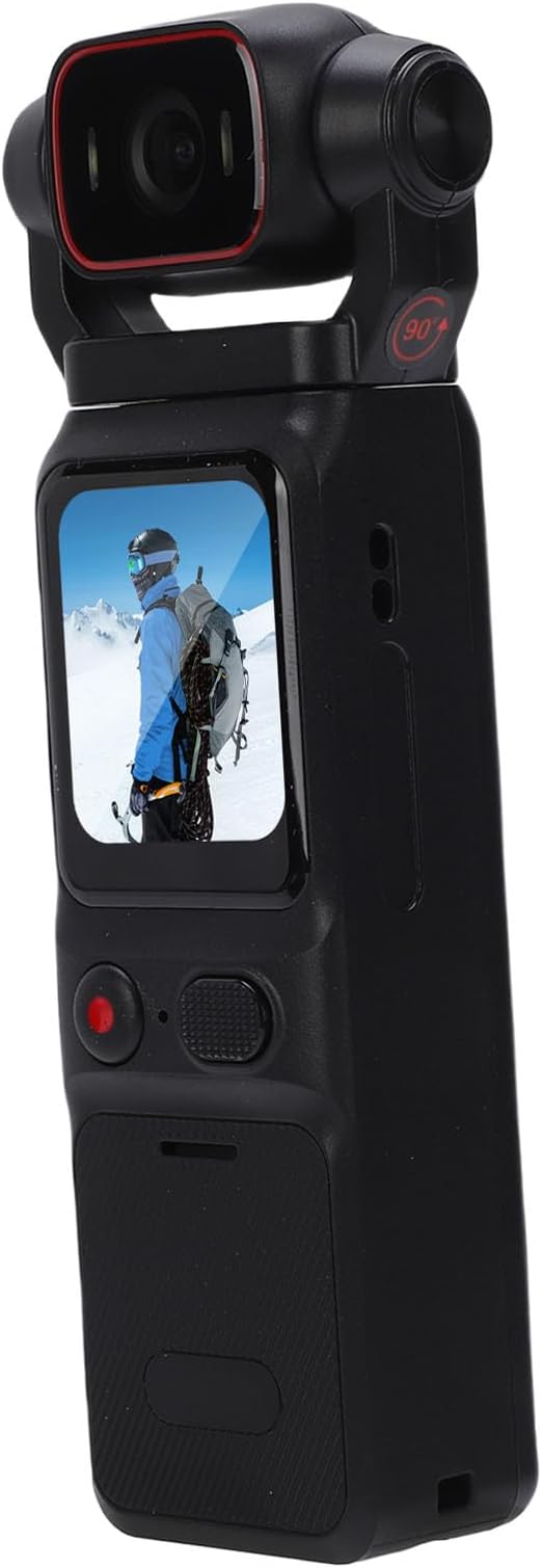 4K Handheld Vlog Camera with 180 Rotation Screen 140 Wide Angle Lens 720P/120fps High Speed Recording 6 Axis Gyroscopefor Videos Travel Car Vlog