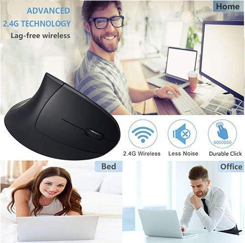 Wireless Ergonomic Mouse Jelly Comb Rechargeable 2.4G Bluetooth Vertical Mouse Switch to 3 Devices Optical Mice with 6 Buttons 3 Adjustable DPI Levels for Laptop PC MacBook Notebook