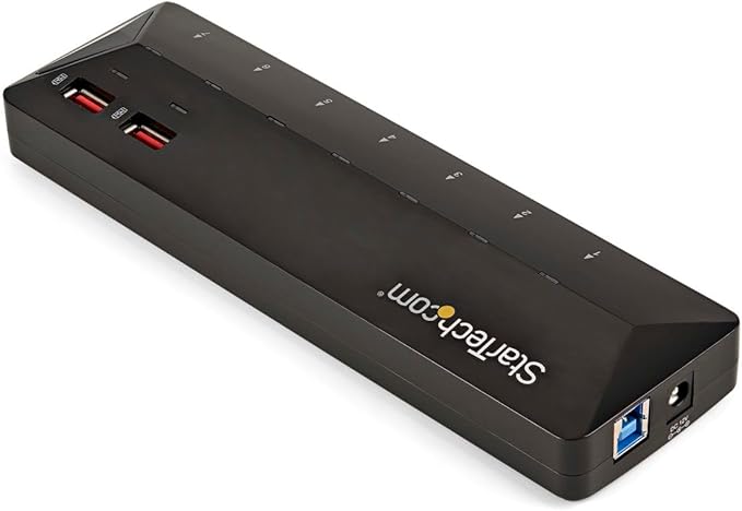 StarTech.com 9 Port USB 3.0 Hub - 7 x USB-A 2 x USB-A Fast Charge Ports - Multi Port Powered USB Charging Station (ST93007U2C)