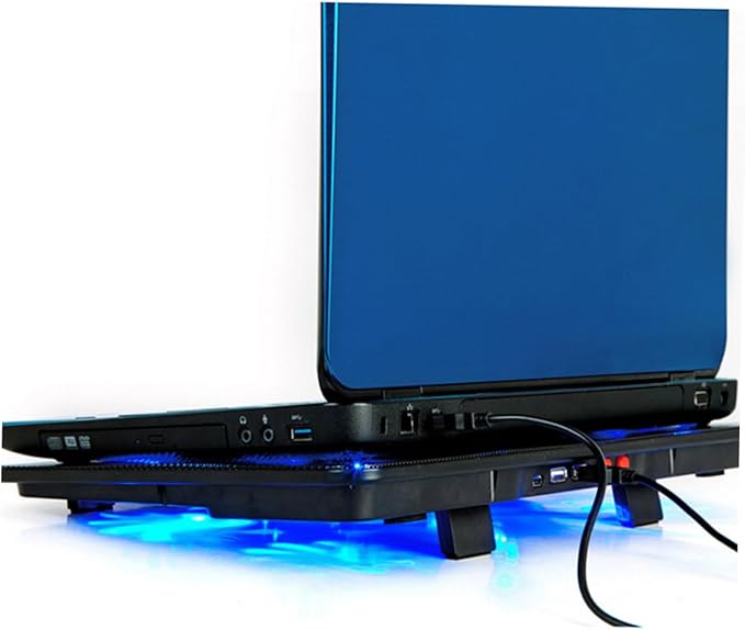Laptop Cooling Pad with Quiet Fans USB Powered Notebook Radiator for Gaming and Office Use Black