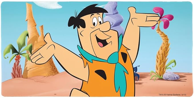 The Flintstones Fred Character Large Gaming Mouse Pad Desk Mat with Stitched Edges Non-Slip Base for Gamer Home and Office 31.5 x 15.7