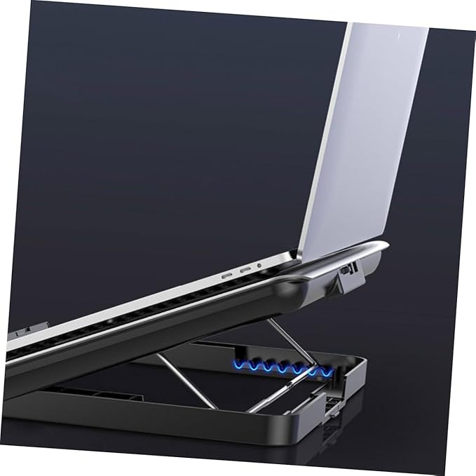 Adjustable Laptop Cooler Rack Level Height Stand Sturdy Aluminum Cooling Pad for Ergonomic Viewing and Neck Relief Computer Rack for Gaming and Video Use