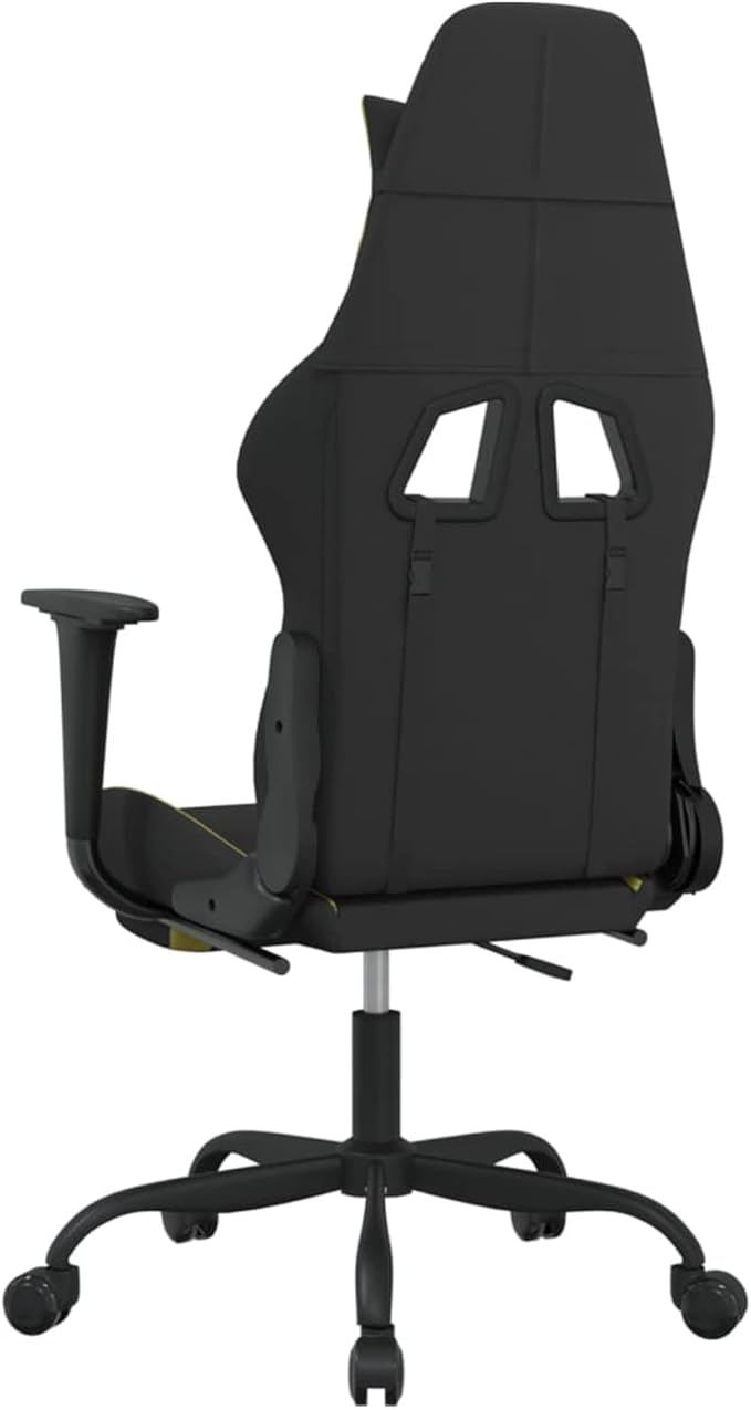 Gaming Chair with Footrest Black and Light Green Fabric D0320646B