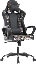 Gaming Chair Office Chair Ergonomic High-Back Racing Desk Chair with Lumbar Support and Headrest – PU Leather Computer Chair for Adults Adjustable Reclining Swivel Chair (Camo)