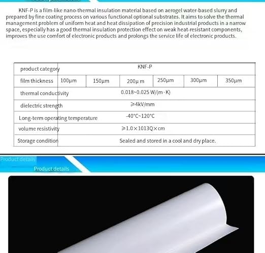 Ultra-Thin Silica Aerogel Insulation Film 10cm x 10cm for Effective Electronics Thermal Management(0.35mm)