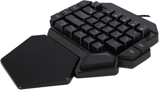 Single Hand Gaming Keyboard Mechanical Gaming Keyboard 35 Keys One Handed Keyboard with RGB Blacklight Small and Portable