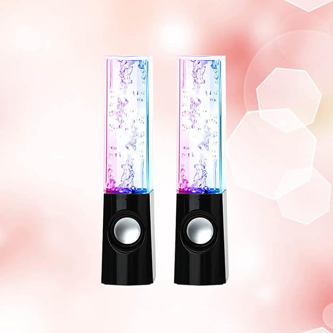 Mobestech 2-in-1 Music Fountain Speaker Computer Desktop Speakers Lights Water Spout Ideal for Home Events
