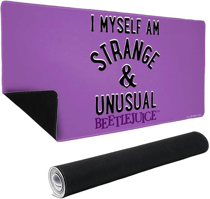 Beetlejuice Strange and Unusual Large Gaming Mouse Pad Desk Mat with Stitched Edges Non-Slip Base for Gamer Home and Office 31.5 x 15.7