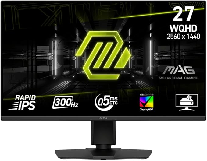 msi MAG 275QPF X30 27 Gaming Monitor 2K 2560x1440 WQHD 300Hz 16:9 Anti-Glare 1000:1 0.5ms HDR 400 Rapid IPS Adaptive Sync 2X HDMI 2.1 1x DP 1.4a