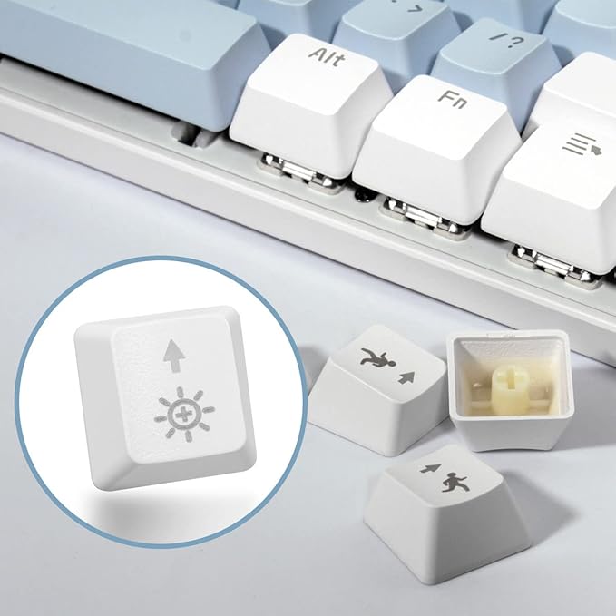 Qisan 104 Mechanical Keyboard for Gaming | Large Size USB White Backlit Gaming Keyboard Wired | US Layout Blue Switches Hot Swappable Mechanical Clicky Keyboards Compatible with PC &amp Laptop