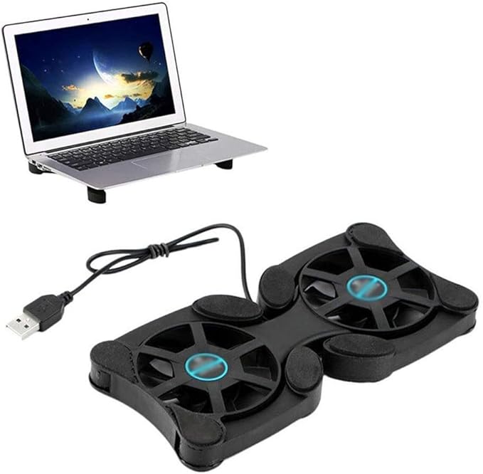 2pcs 70mm Universal Foldable USB Laptop Cooler Quiet Anti-Slip Heat Dissipation Cooling Fan Bracket for Most Laptop
