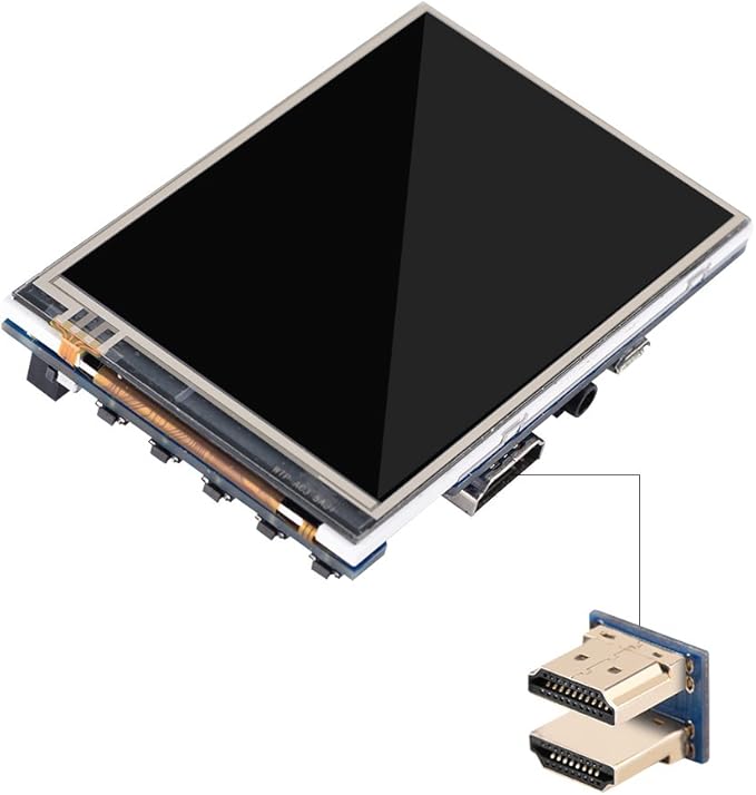 3.5 inch LCD Screen for Raspberry 60fps 3.5 inch LCD Display for Raspberry with Black Acrylic Case 320x480~1920x1080 Adjustable Resolution