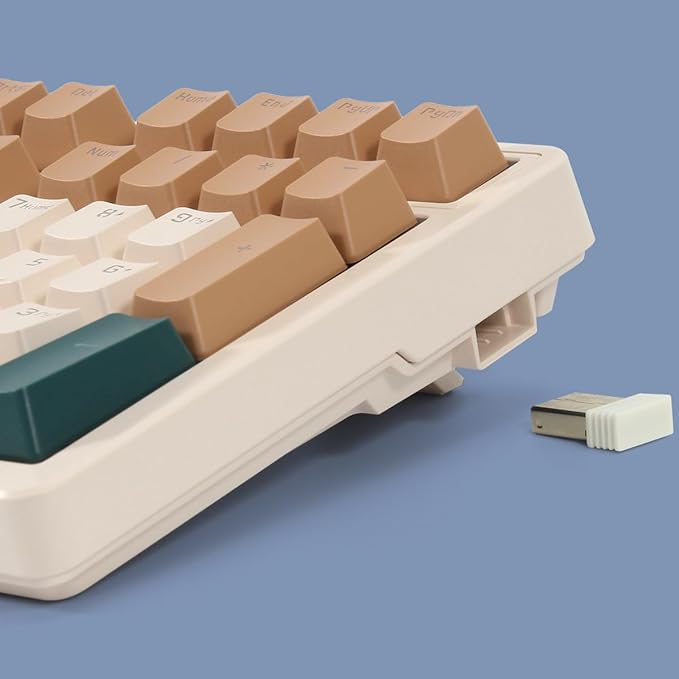 Wireless Mechanical Keyboard Triple Mode 2.4G/USB-C/BT Gaming Keyboards 100 Keys RGB Backlit Brown Switch Rechargeable | Brown Combo