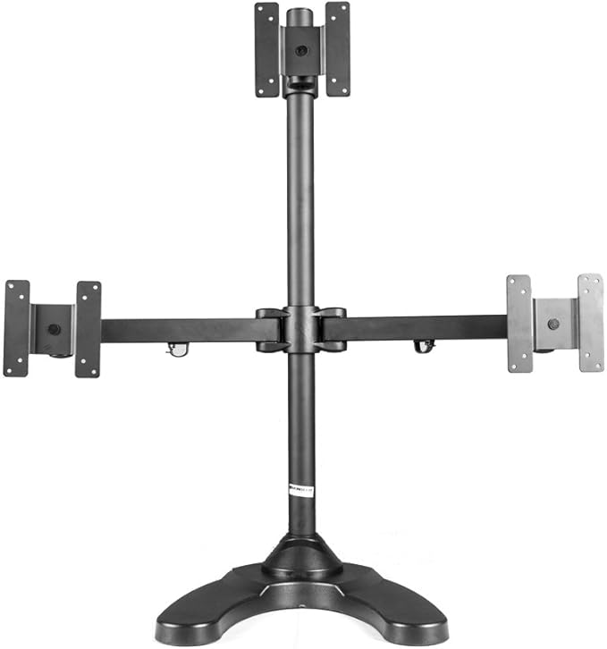 Triple Monitor Stand Freestanding Triangle Orientation Holds Up to 27-Inch Screens Black (LCD-3501T-B)