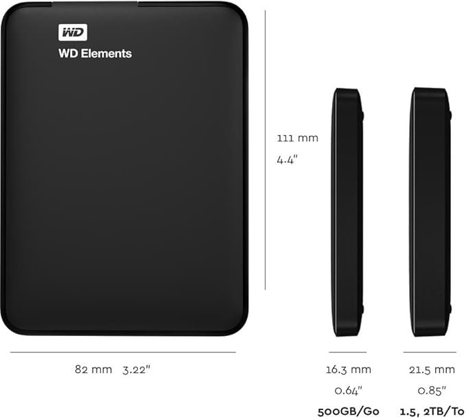 WD 3TB Elements Portable External Hard Drive - USB 3.0 - WDBU6Y0030BBK-WESN