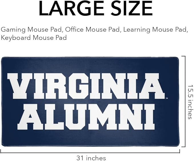 University of Virginia Alumni Large Gaming Mouse Pad Desk Mat with Stitched Edges Non-Slip Base for Gamer Home and Office 31.5 x 15.7