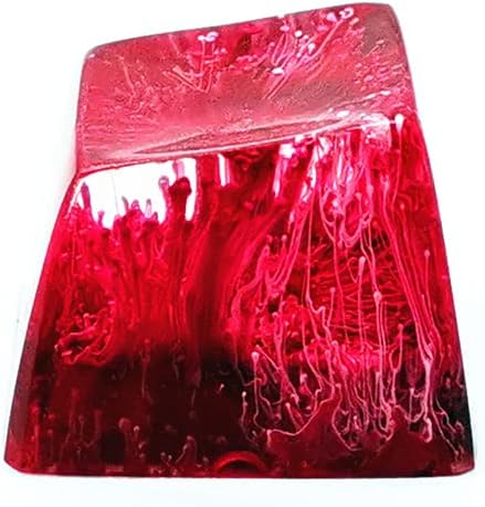 1 Pcs Handmade Seabed Landscape R4 Keycap Resin Artisan Backlit Switch SA Profile for Cherry MX RGB Gaming Mechanical Keyboard DIY Replace (red)