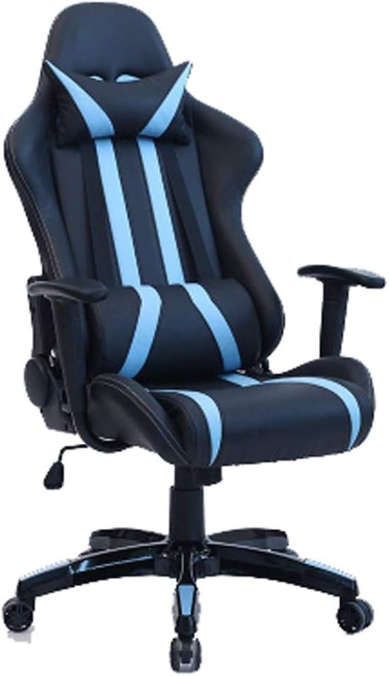 YYDS Chair Artificial Leather Gaming Chair Executive Ergonomic Swivel Chair with Headrest and Lumbar Pillow Fashion Esports Chair Ergonomically (Color : Sky Blue)