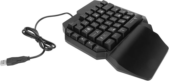 Sanpyl One Handed Gaming Keyboard RGB Backlit USB Wired Single Hand Mechanical Keyboard Half Keyboard Professional Gaming Keypad for Computer Gaming