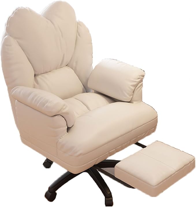 Computer Office Chairs Lazy Sofa Recliner for Bedroom Adjustable Lift Gaming Chair with Retractable Footrest and Wheels Swivel Video Gaming Chairs for Living Room