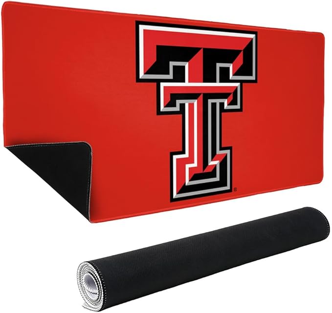 Texas Tech University Raiders Logo Large Gaming Mouse Pad Desk Mat with Stitched Edges Non-Slip Base for Gamer Home and Office 31.5 x 15.7
