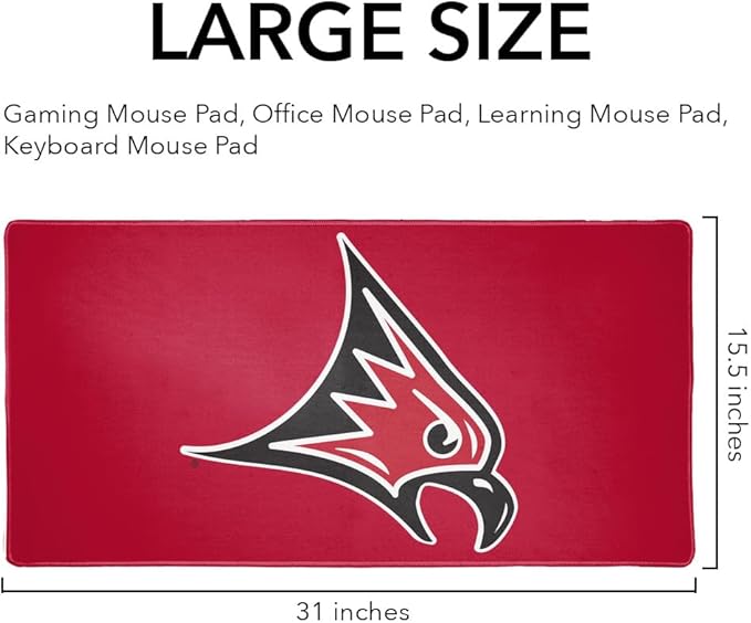 University of Wisconsin - River Falls Primary Logo Large Gaming Mouse Pad Desk Mat with Stitched Edges Non-Slip Base for Gamer Home and Office 31.5 x 15.7