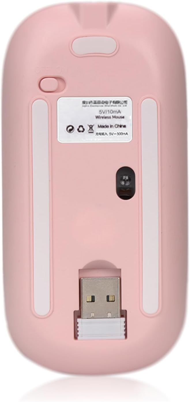 WONGS Bling Wireless Mouse Gradient Pink Crystal Rhinestone Rechargeable Wireless Silent Slim Mouse Sparkly Computer Mice with USB for LaptopNotebookPCMacBook - Gradient Pink