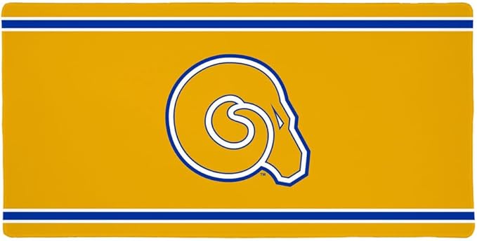 Albany State University Golden Rams Primary Logo Stripes Large Gaming Mouse Pad Desk Mat with Stitched Edges Non-Slip Base for Gamer Home and Office 31.5 x 15.7