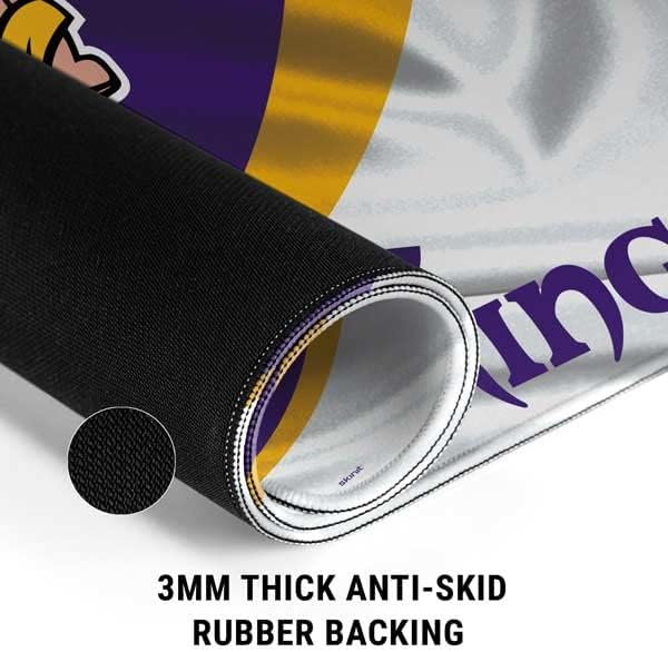 Skinit Large Gaming Mouse Pad - Officially Licensed Minnesota Vikings Design with Stitched Edges Waterproof Non-Slip Rubber Base Desk Mat for Keyboard &amp Mouse 31.5 x 11.8 inches