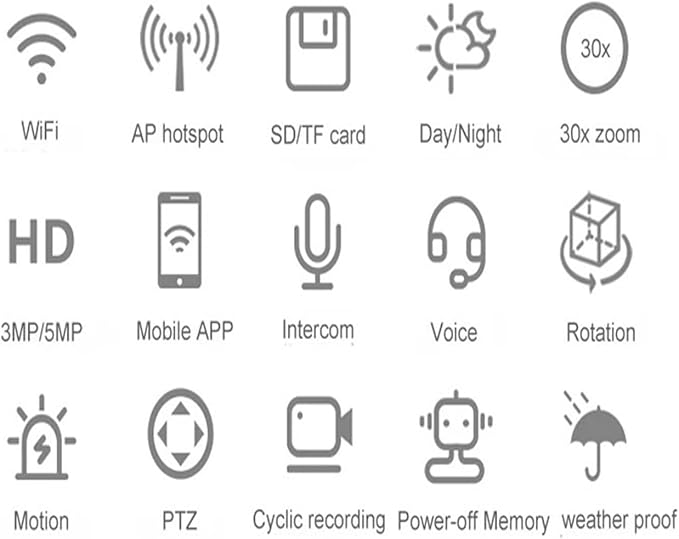 4K 8MP 5MP Two Way Talk Color Night Outdoor TF/SD WiFi IP PTZ Camera 30X Zoom(AU Plug4K 8MP WiFi PTZ)