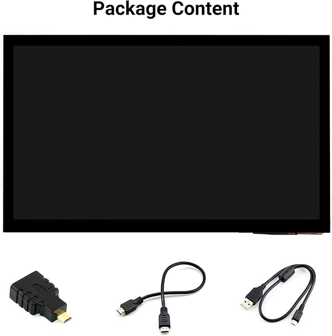 waveshare 10.1inch Capacitive Touch Screen LCD (E) 1024×600 HDMI IPS Optical Bonding Display Compatible with Raspberry Pi 5/4B/3B+/3A+/3B/2B/1B+/1A+/Zero 2 W/Zero W Jetson Nano and PC Game Console