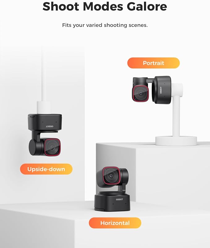 OBSBOT Tiny 2 Lite 4K Webcam for PC AI Tracking PTZ Streaming Camera with 1/2 Sensor Gesture Control 60 FPS HDR Microphones Web Camera for Desktop Computer Laptop Meeting Video Calls etc.