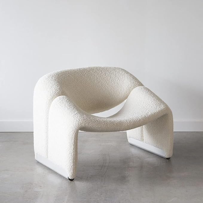 Scandinavian Style Gaming Chair Office Chair Armless White Fabric Fiberglass Solid Back Rectangular Indoor 72x75x70 cm