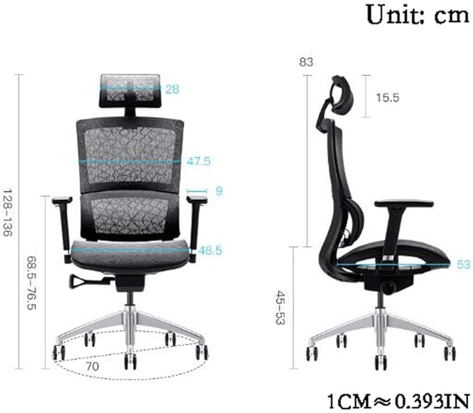 YYDS Chair Mesh Gaming Chair High-Back Executive Ergonomic Swivel Chair with Rotating Lifting Armrest and 2D Headrest Office Chair Ergonomically (Color : Grey)