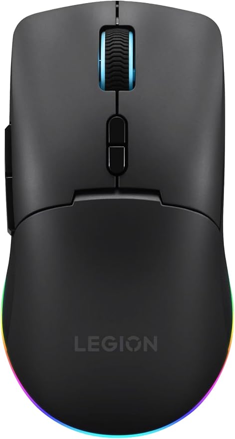 Lenovo Legion M220 Wireless RGB Gaming Mouse Dual Channel Bluetooth 2.4Ghz Wireless USB-C Charging 5-Level DPI Switch Symmetrical Medium-Large Size Black