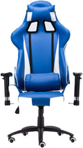 YYDS Chair Racing Style Gaming Chair Executive Ergonomic Swivel Chair with Headrest and Lumbar Pillow Lifting Handrail Esports Chair Ergonomically (Color : Blue Size : Steel feet)