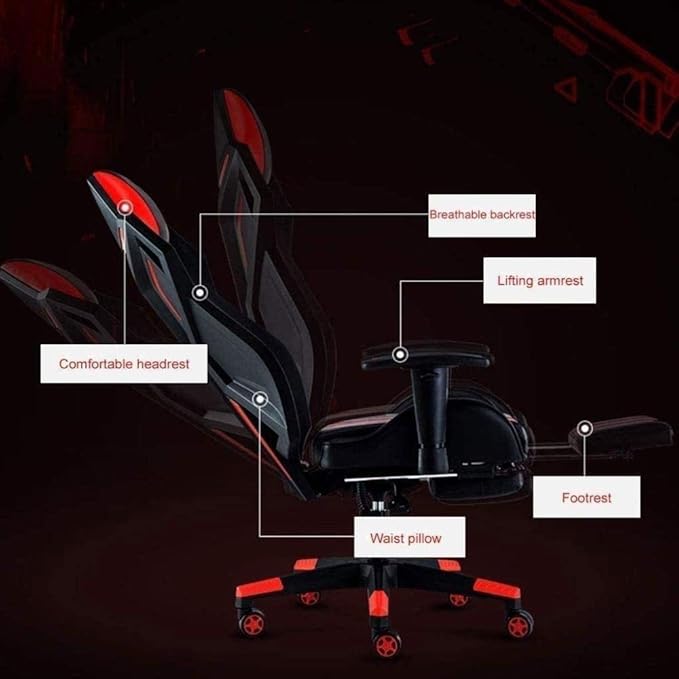 Office Chair Gaming Chair Computer Chair Office Gaming Chair Ergonomic Office Chair Desk Chair with Lumbar Support Arms Headrest Executive High Back Computer Chair for Adults (Color :