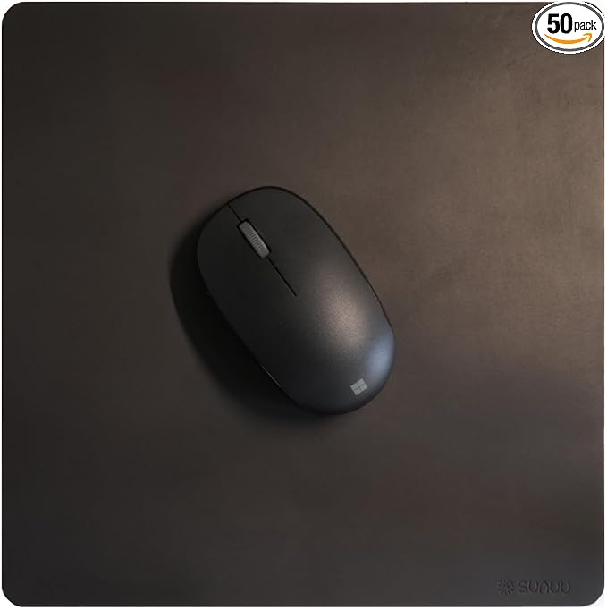 Mouse Pad-Premium Full Grain Genuine Leather (Vintage Black)