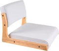 ELEFOCUS Bedroom Legless Chair Floor Chair Timber Lazy Artificial Leather Cushion Back Support Tatami 45X48X36CM(E)