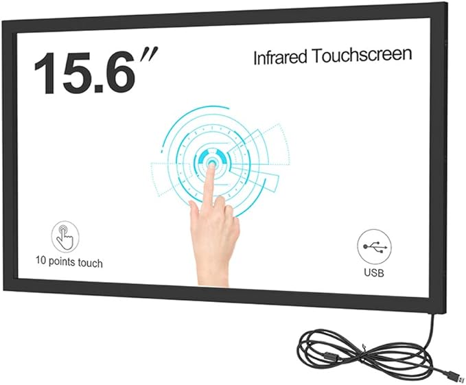 GreenTouch 15.6 Inch 10 Points Infrared Touch Screen IR Touch Screen Panel Overlay Kits with 3mm Thickness Tempered Glass…