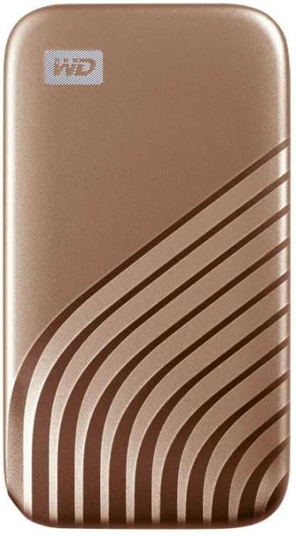Western Digital 1TB My Passport SSD Portable External Solid State Drive Gold Sturdy and Blazing Fast Password Protection with Hardware Encryption - WDBAGF0010BGD-WESN
