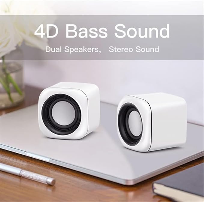 Computer Speakers for Desktop Computer Speaker Deep Bass Sound Loudspeaker USB Mini Audio Speakers for Laptop Notebook Desktop PC Multimedia Loudspeakers(A)