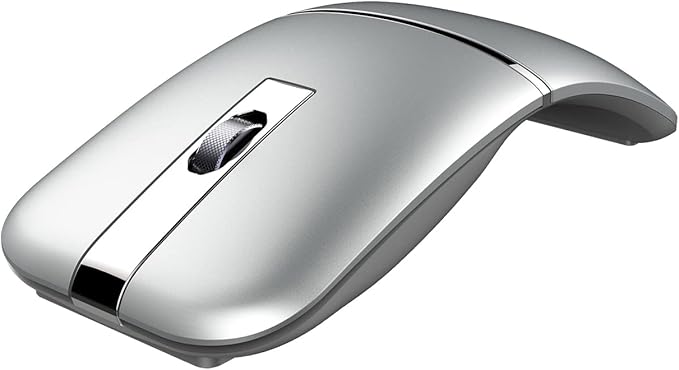 Bluetooth Wireless Arc Mouse Dual Model (2.4G+BT5.1) Rotating Foldable Mouse for Microsoft Rechargeable Portable Mice for Laptop Notebook PC MacBook Chromebook