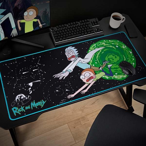Rick &amp Morty XXL Mouse Pad 35 in x 15.7 in - Gift Rick and Morty Gaming Desk pad 90 mm x 40 mm - Official Licensed